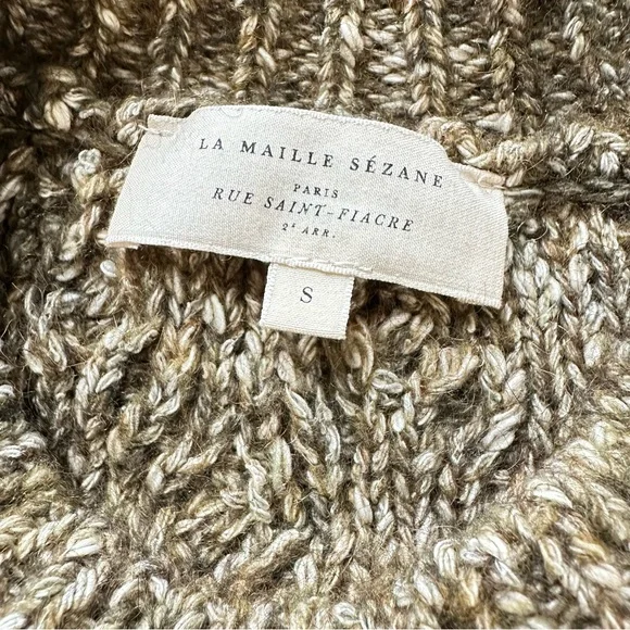 Sezane James Jumper Olive Chiné - Size S - Picture 14 of 16